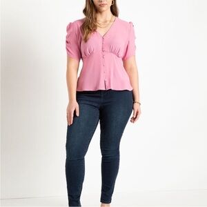 NWOT Shirred Sleeve Blouse